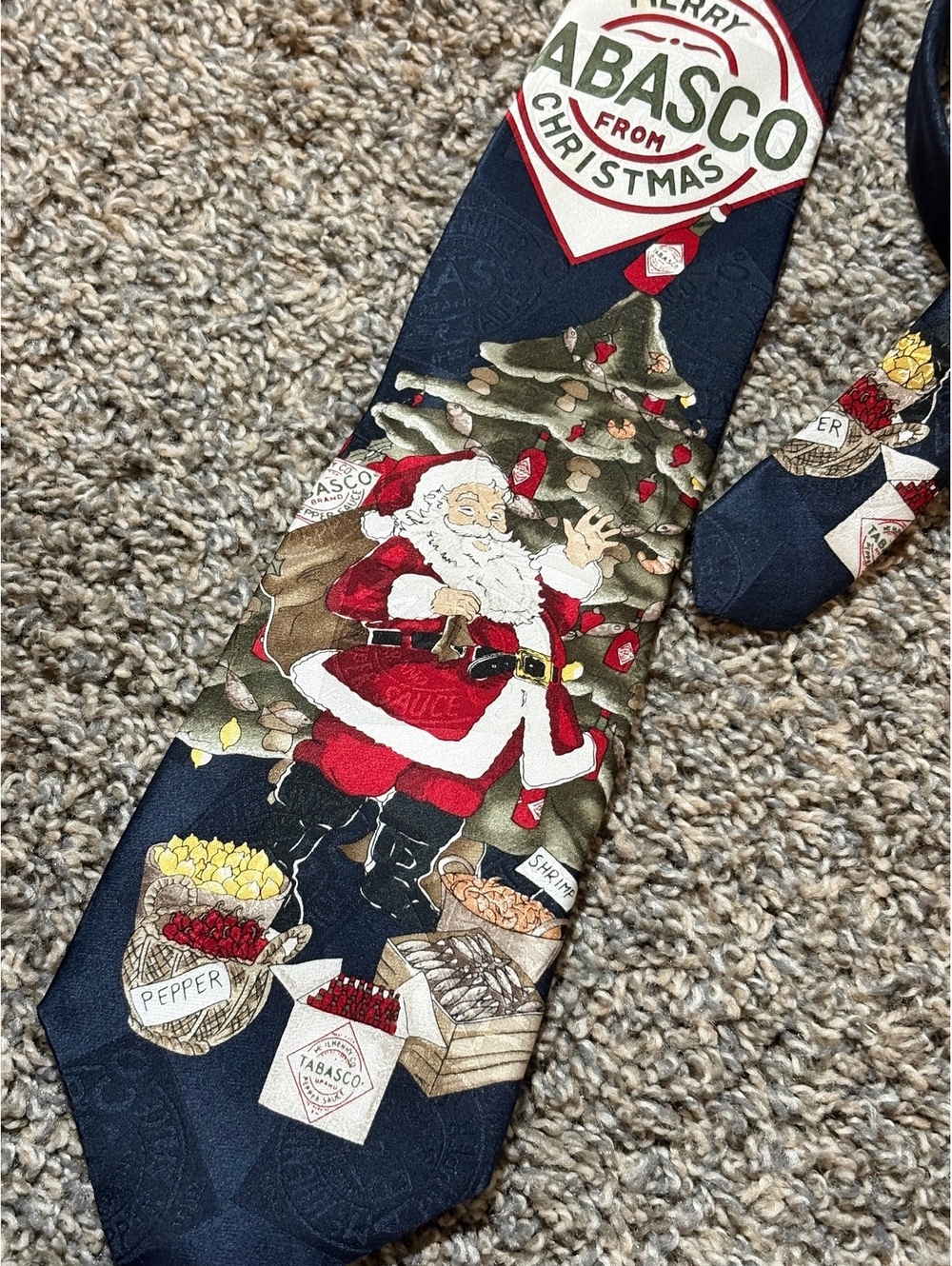 Tabasco Merry Christmas Santa Silk Tie